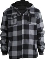 Lined Hoodies for Men'sHeavyweight Full Zip Up Sweatshirt Thick Fleece Jackets Winter Warm Coats - Image 2