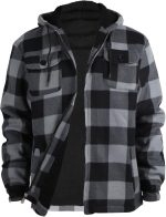 Lined Hoodies for Men'sHeavyweight Full Zip Up Sweatshirt Thick Fleece Jackets Winter Warm Coats