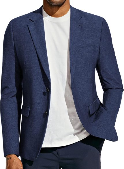 Mens Blazer Jacket Slim Fit Casual One Button Sport Coats